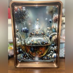 NORE’S NOVELTIES Handcrafted Decorative Serving/ Vanity Tray “TEATIME- bronze”